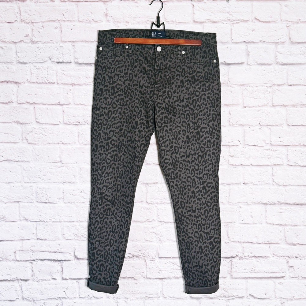 GAP Denim Animal Leopard print Legging Jeans Black and Gray Size 30 Regular